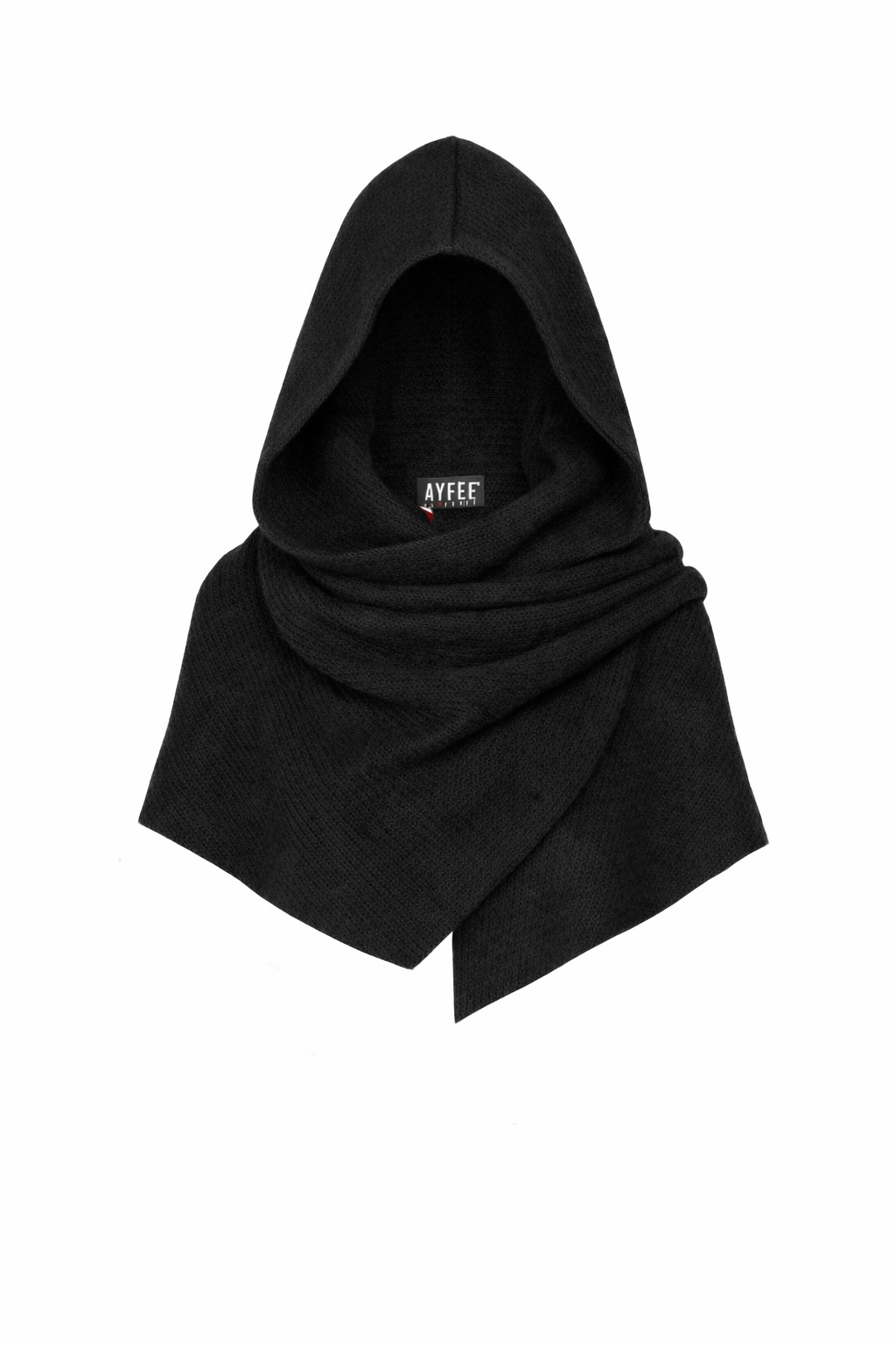 CAGOUL MAGLIA LUNGO, 10%WO 15%NY 75% VI, MADE IN PRC              - BLACK